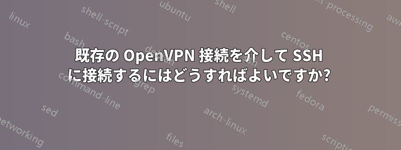 既存の OpenVPN 接続を介して SSH に接続するにはどうすればよいですか?