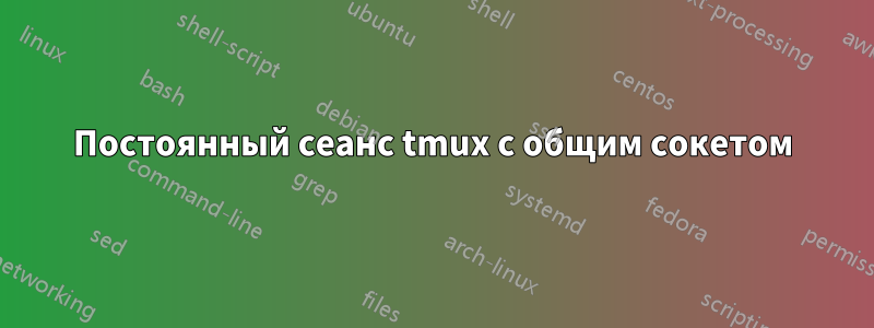 Постоянный сеанс tmux с общим сокетом