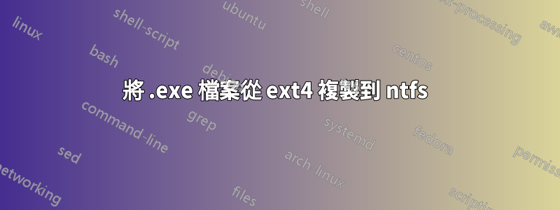 將 .exe 檔案從 ext4 複製到 ntfs 