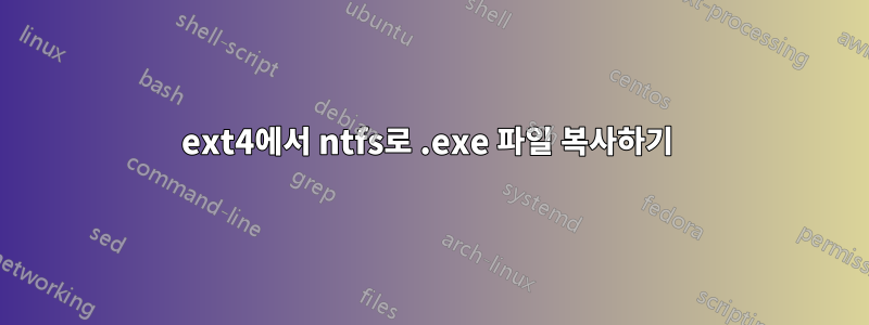 ext4에서 ntfs로 .exe 파일 복사하기 