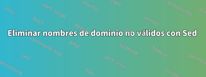 Eliminar nombres de dominio no válidos con Sed