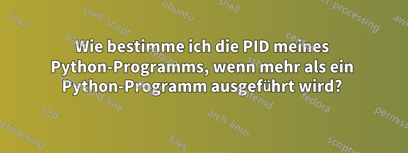 Wie bestimme ich die PID meines Python-Programms, wenn mehr als ein Python-Programm ausgeführt wird?