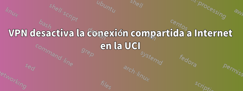 VPN desactiva la conexión compartida a Internet en la UCI