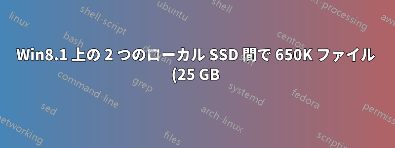 Win8.1 上の 2 つのローカル SSD 間で 650K ファイル (25 GB) をバックアップする最も速い方法は何ですか?