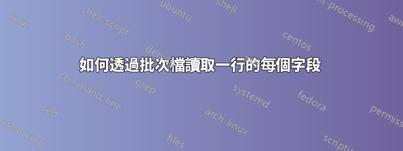 如何透過批次檔讀取一行的每個字段