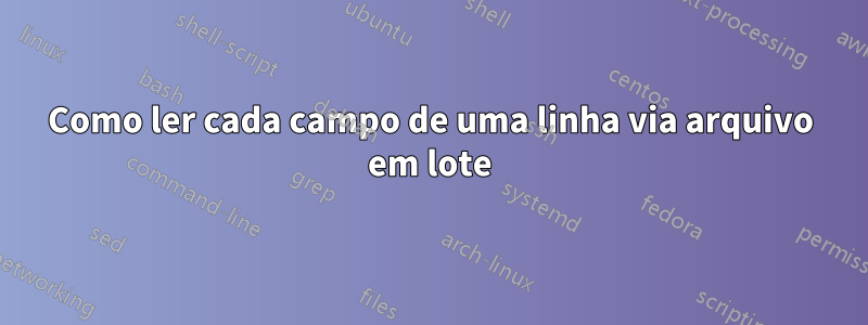 Como ler cada campo de uma linha via arquivo em lote