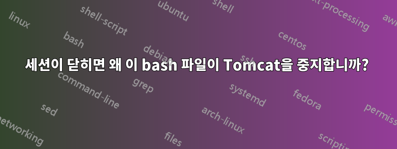 세션이 닫히면 왜 이 bash 파일이 Tomcat을 중지합니까?