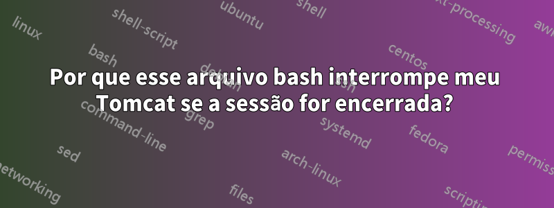 Por que esse arquivo bash interrompe meu Tomcat se a sessão for encerrada?