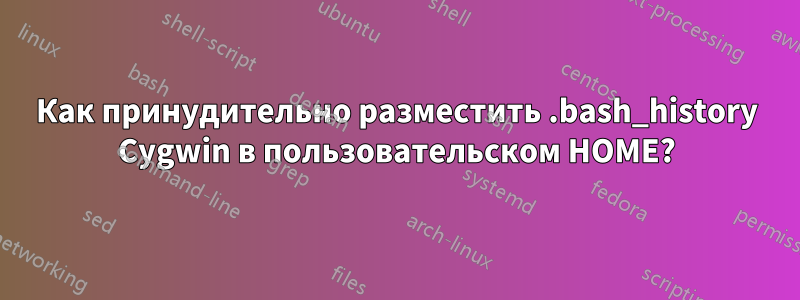 Как принудительно разместить .bash_history Cygwin в пользовательском HOME?