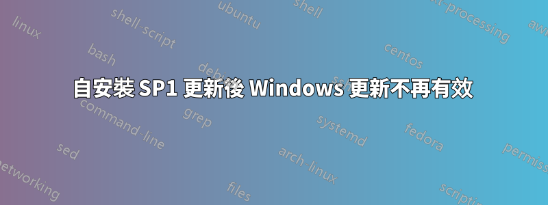 自安裝 SP1 更新後 Windows 更新不再有效