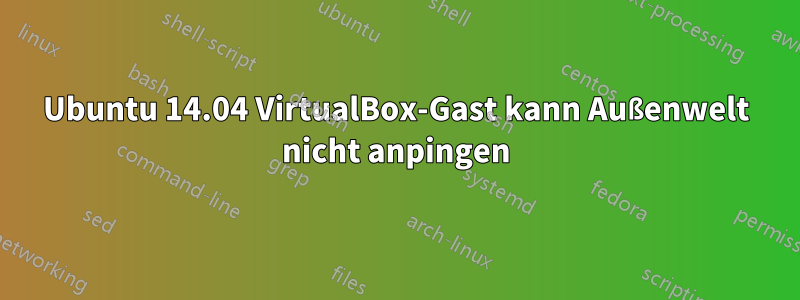 Ubuntu 14.04 VirtualBox-Gast kann Außenwelt nicht anpingen