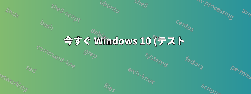 今すぐ Windows 10 (テスト) をインストールし、後で最終ビルドに更新しますか?