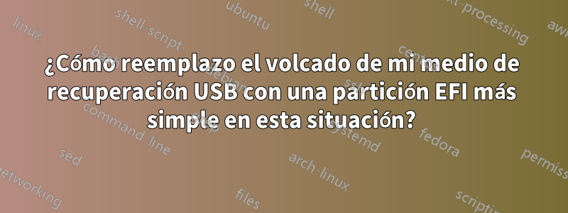 ¿Cómo reemplazo el volcado de mi medio de recuperación USB con una partición EFI más simple en esta situación?