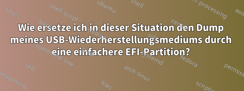 Wie ersetze ich in dieser Situation den Dump meines USB-Wiederherstellungsmediums durch eine einfachere EFI-Partition?