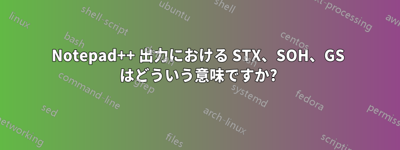 Notepad++ 出力における STX、SOH、GS はどういう意味ですか?