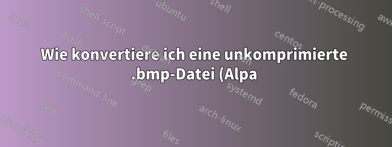 Wie konvertiere ich eine unkomprimierte .bmp-Datei (Alpa) in eine mit Alpha komprimierte .bmp-Datei?