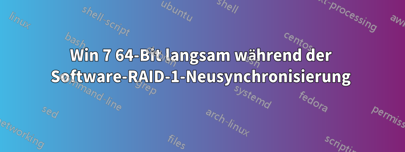 Win 7 64-Bit langsam während der Software-RAID-1-Neusynchronisierung