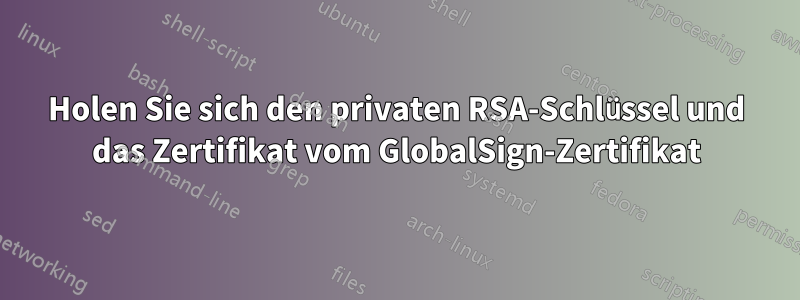 Holen Sie sich den privaten RSA-Schlüssel und das Zertifikat vom GlobalSign-Zertifikat