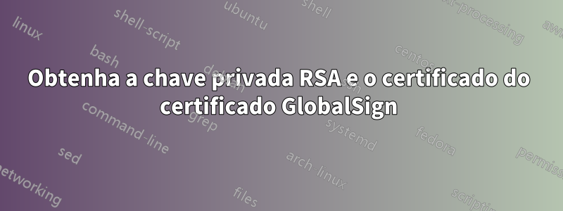 Obtenha a chave privada RSA e o certificado do certificado GlobalSign