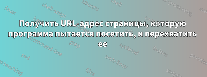 Получить URL-адрес страницы, которую программа пытается посетить, и перехватить ее