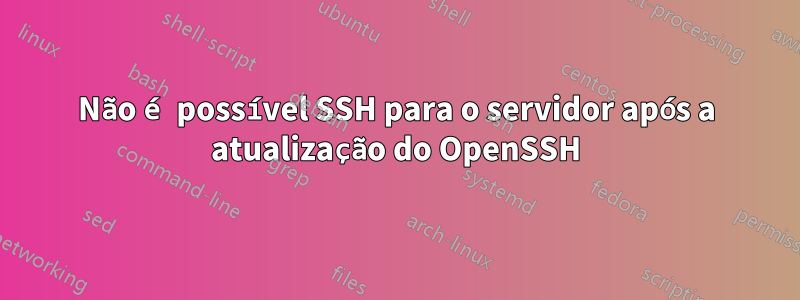 Não é possível SSH para o servidor após a atualização do OpenSSH