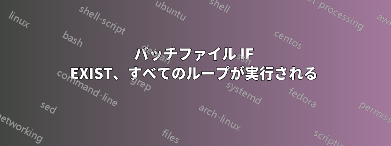 バッチファイル IF EXIST、すべてのループが実行される