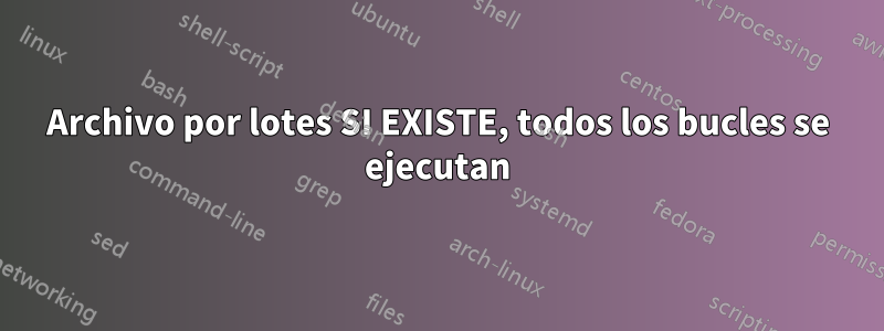 Archivo por lotes SI EXISTE, todos los bucles se ejecutan