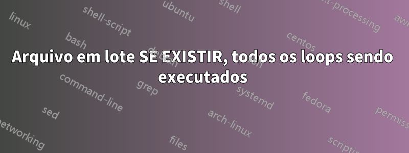 Arquivo em lote SE EXISTIR, todos os loops sendo executados