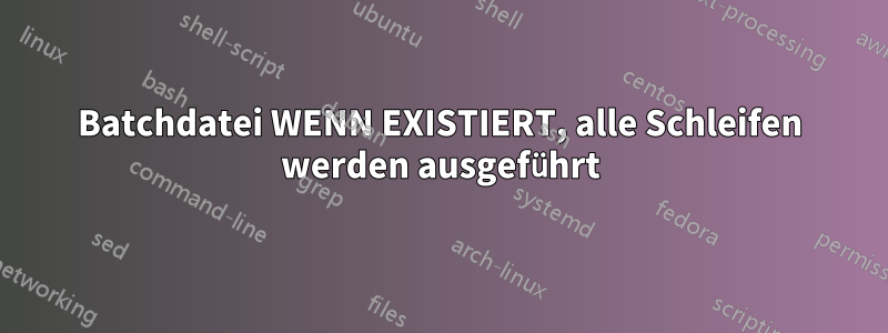 Batchdatei WENN EXISTIERT, alle Schleifen werden ausgeführt