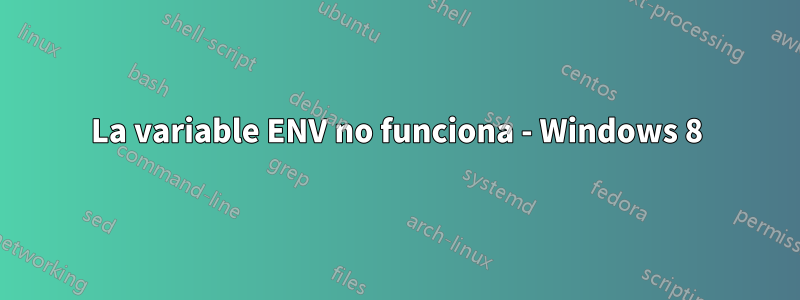 La variable ENV no funciona - Windows 8