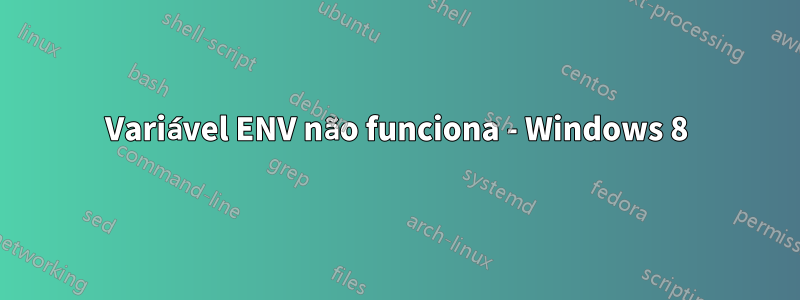 Variável ENV não funciona - Windows 8