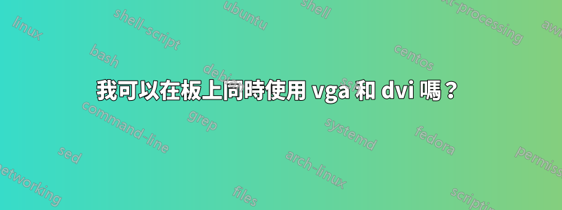 我可以在板上同時使用 vga 和 dvi 嗎？