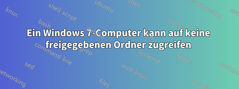 Ein Windows 7-Computer kann auf keine freigegebenen Ordner zugreifen