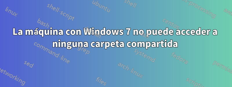 La máquina con Windows 7 no puede acceder a ninguna carpeta compartida