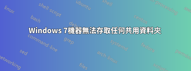 Windows 7機器無法存取任何共用資料夾