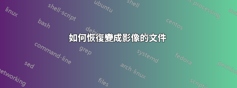 如何恢復變成影像的文件