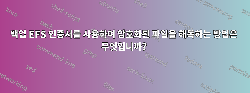 백업 EFS 인증서를 사용하여 암호화된 파일을 해독하는 방법은 무엇입니까?