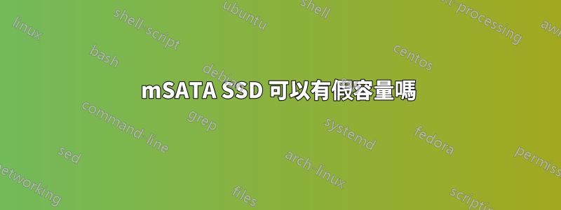 mSATA SSD 可以有假容量嗎