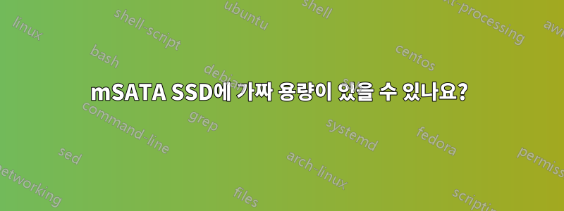 mSATA SSD에 가짜 용량이 있을 수 있나요?