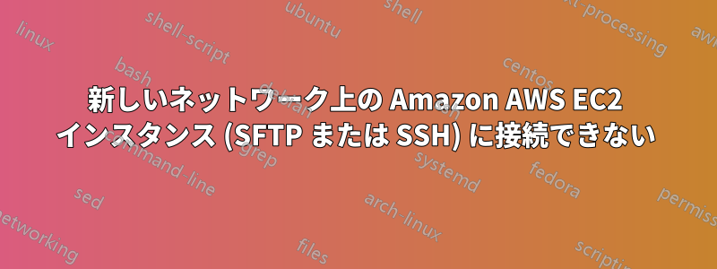 新しいネットワーク上の Amazon AWS EC2 インスタンス (SFTP または SSH) に接続できない