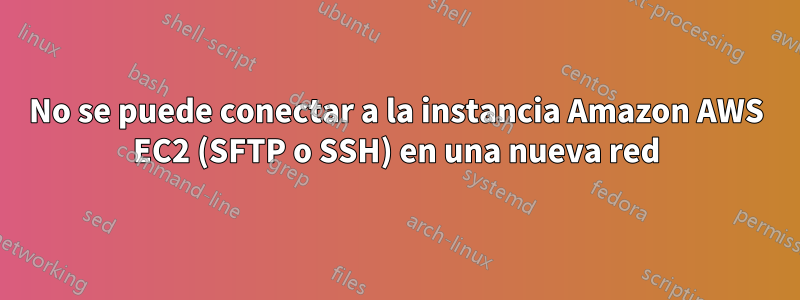 No se puede conectar a la instancia Amazon AWS EC2 (SFTP o SSH) en una nueva red