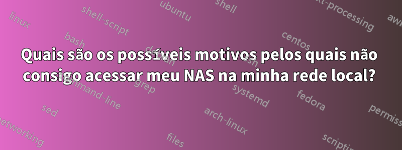 Quais são os possíveis motivos pelos quais não consigo acessar meu NAS na minha rede local?