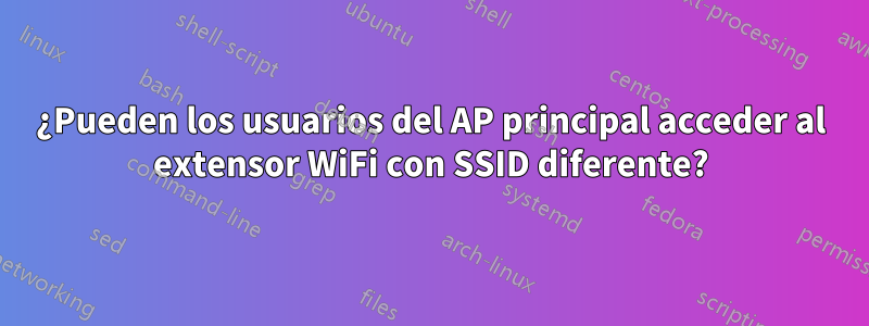 ¿Pueden los usuarios del AP principal acceder al extensor WiFi con SSID diferente?