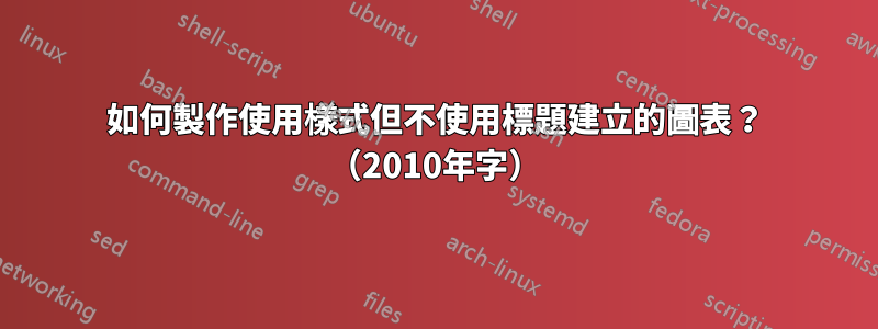 如何製作使用樣式但不使用標題建立的圖表？ （2010年字）