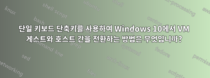 단일 키보드 단축키를 사용하여 Windows 10에서 VM 게스트와 호스트 간을 전환하는 방법은 무엇입니까?