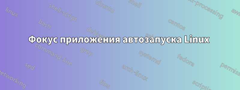 Фокус приложения автозапуска Linux