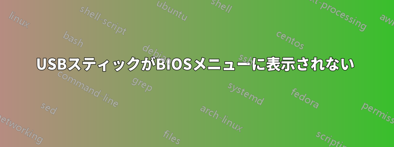 USBスティックがBIOSメニューに表示されない