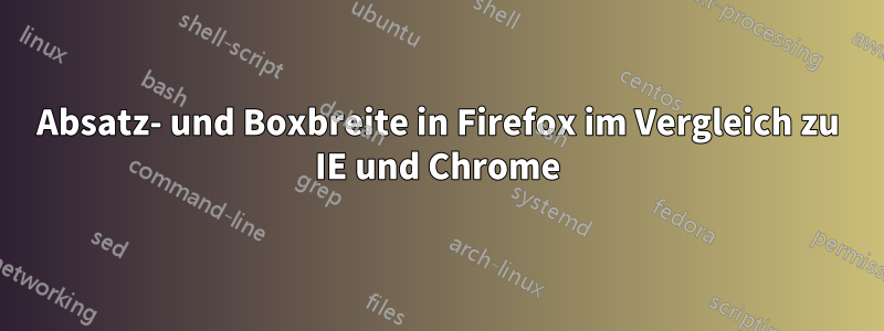 Absatz- und Boxbreite in Firefox im Vergleich zu IE und Chrome