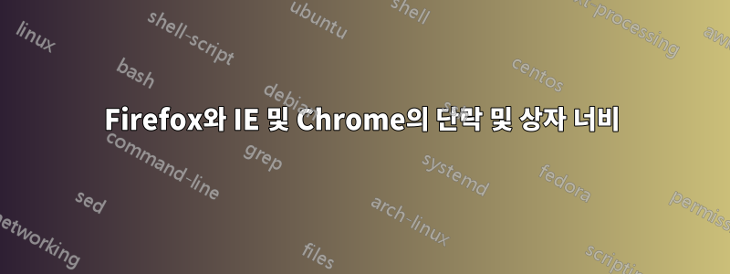 Firefox와 IE 및 Chrome의 단락 및 상자 너비