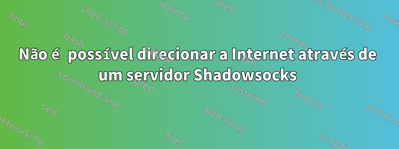 Não é possível direcionar a Internet através de um servidor Shadowsocks